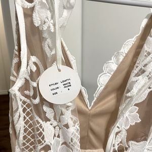 Long white/tan wedding style dress. XS